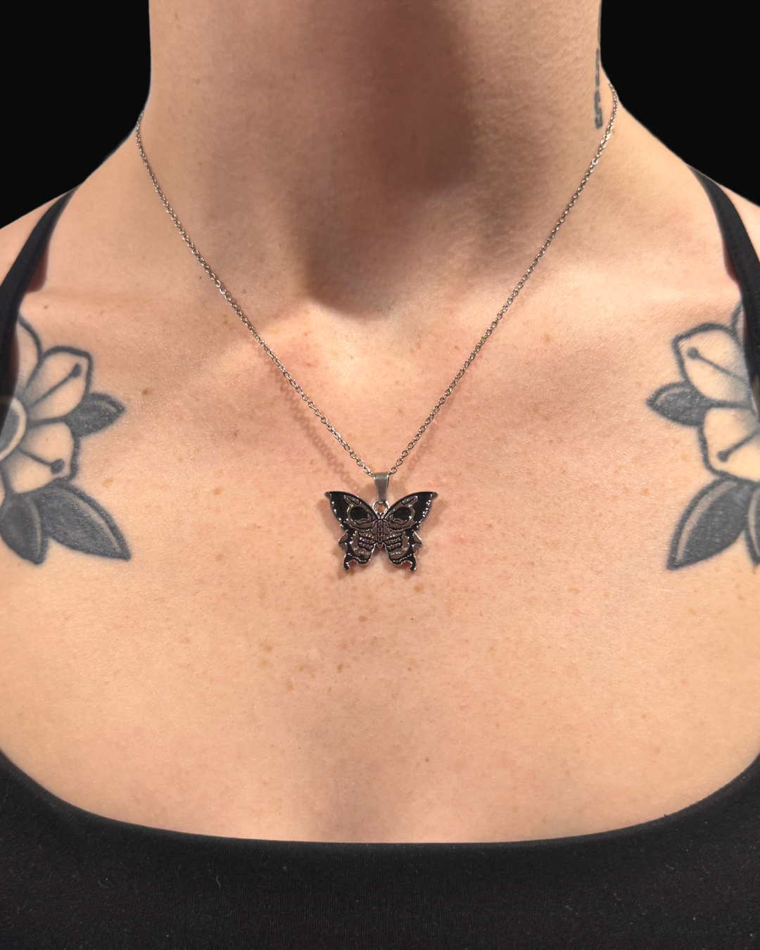 Memento Mori Butterfly Necklace