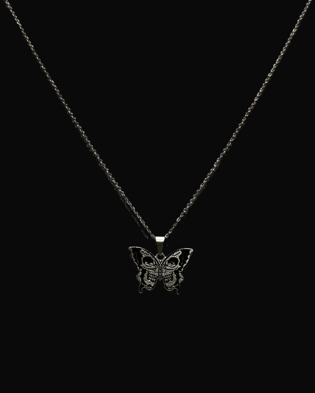 Memento Mori Butterfly Necklace