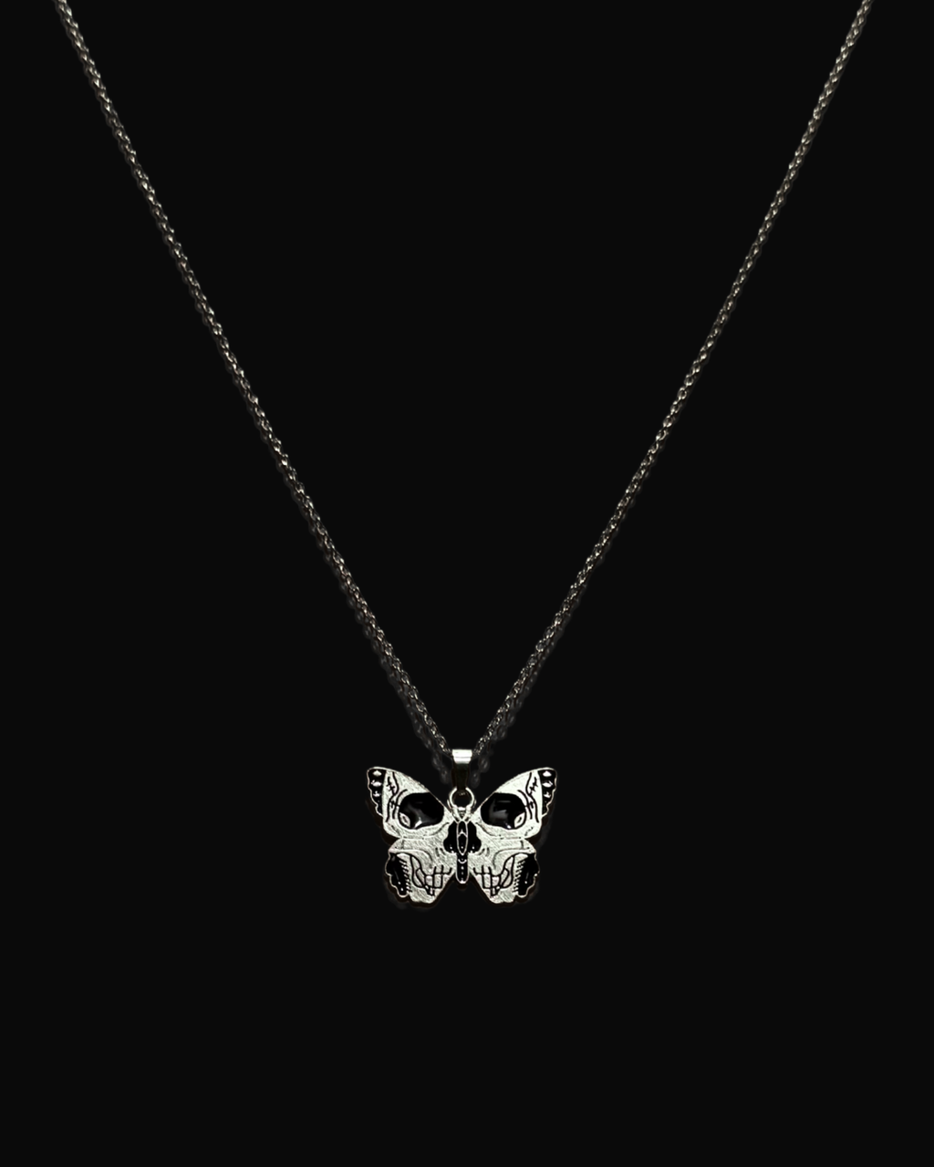 Deathmask Butterfly Necklace