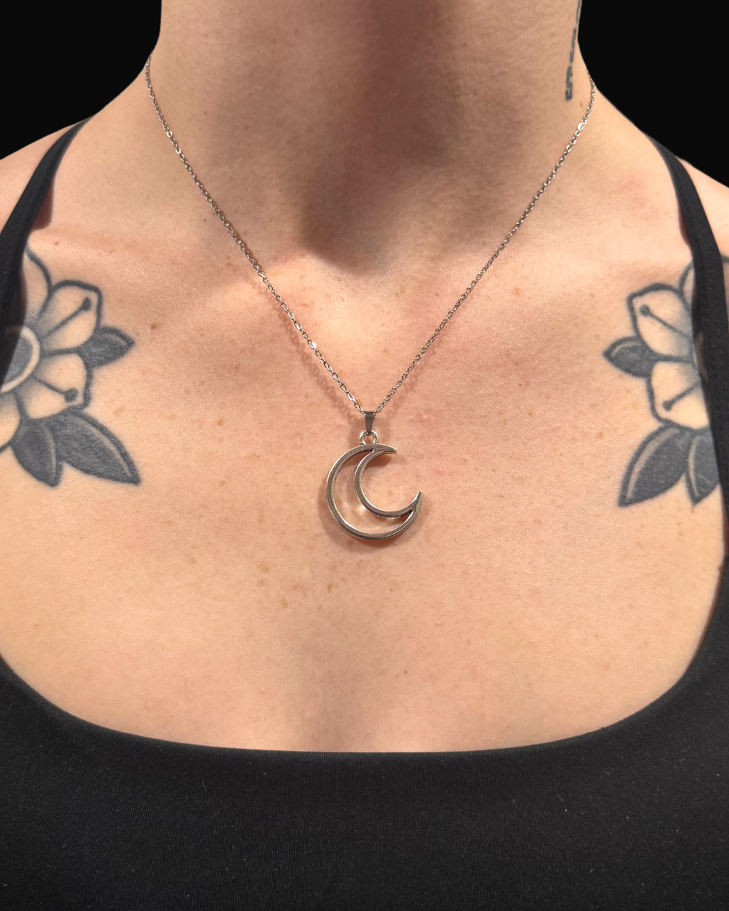 Lunar Echo Crescent Necklace
