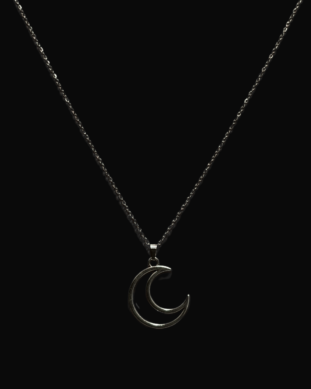 Lunar Echo Crescent Necklace