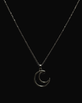 Lunar Echo Crescent Necklace