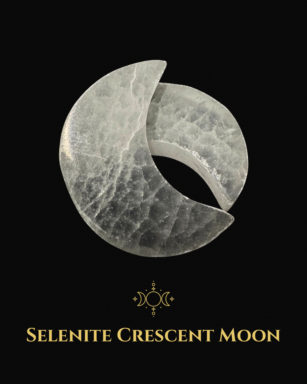 Selenite Crescent Moon