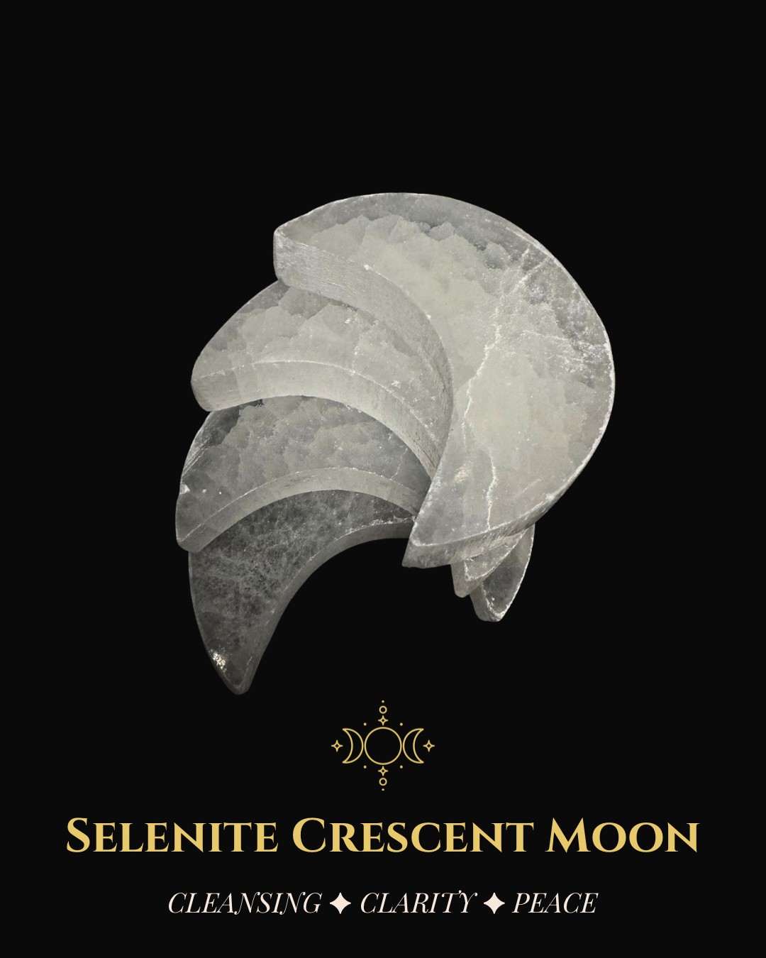Selenite Crescent Moon