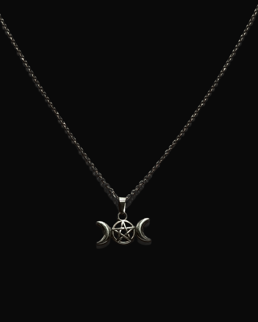 Triple Moon Pentacle Necklace
