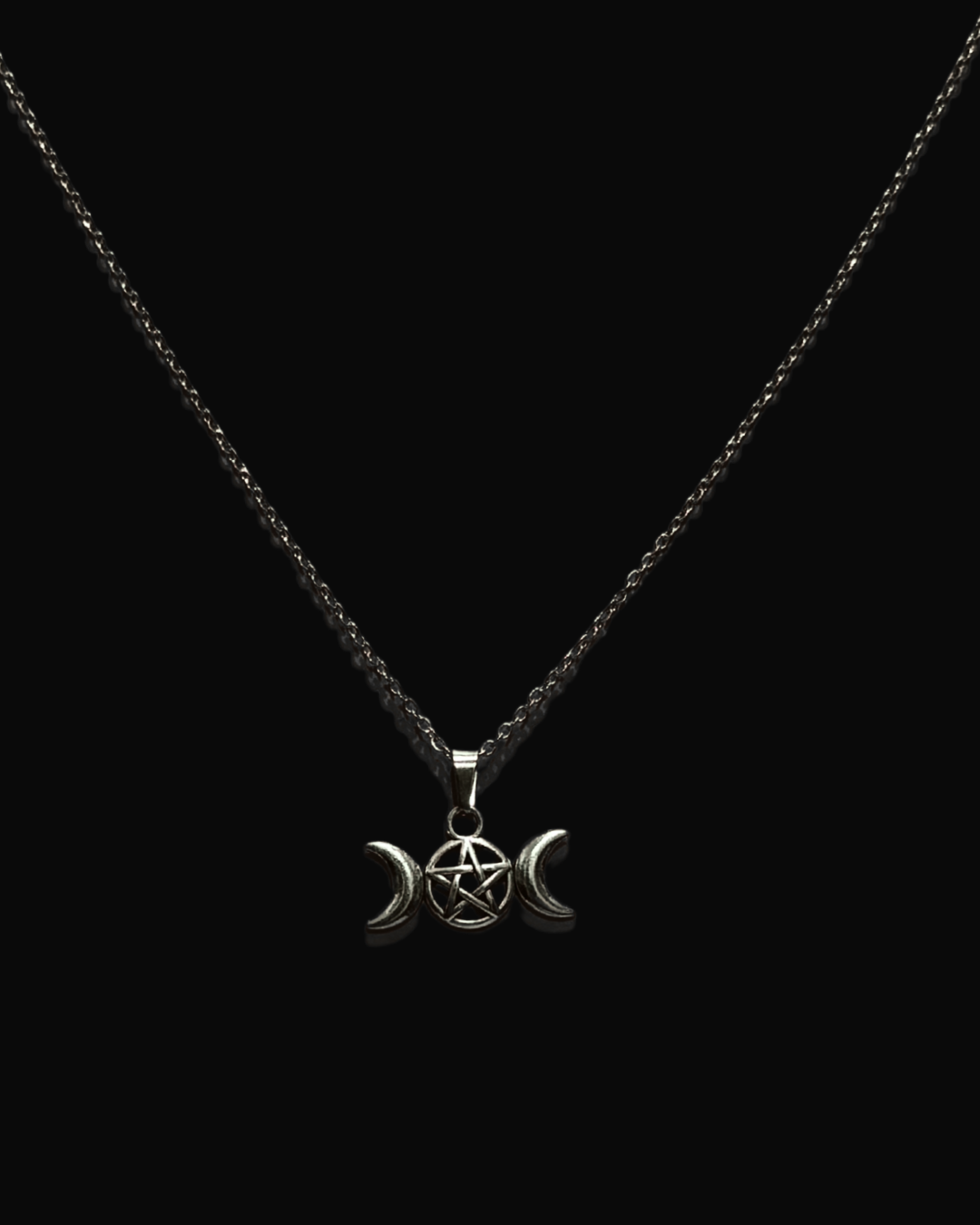 Triple Moon Pentacle Necklace